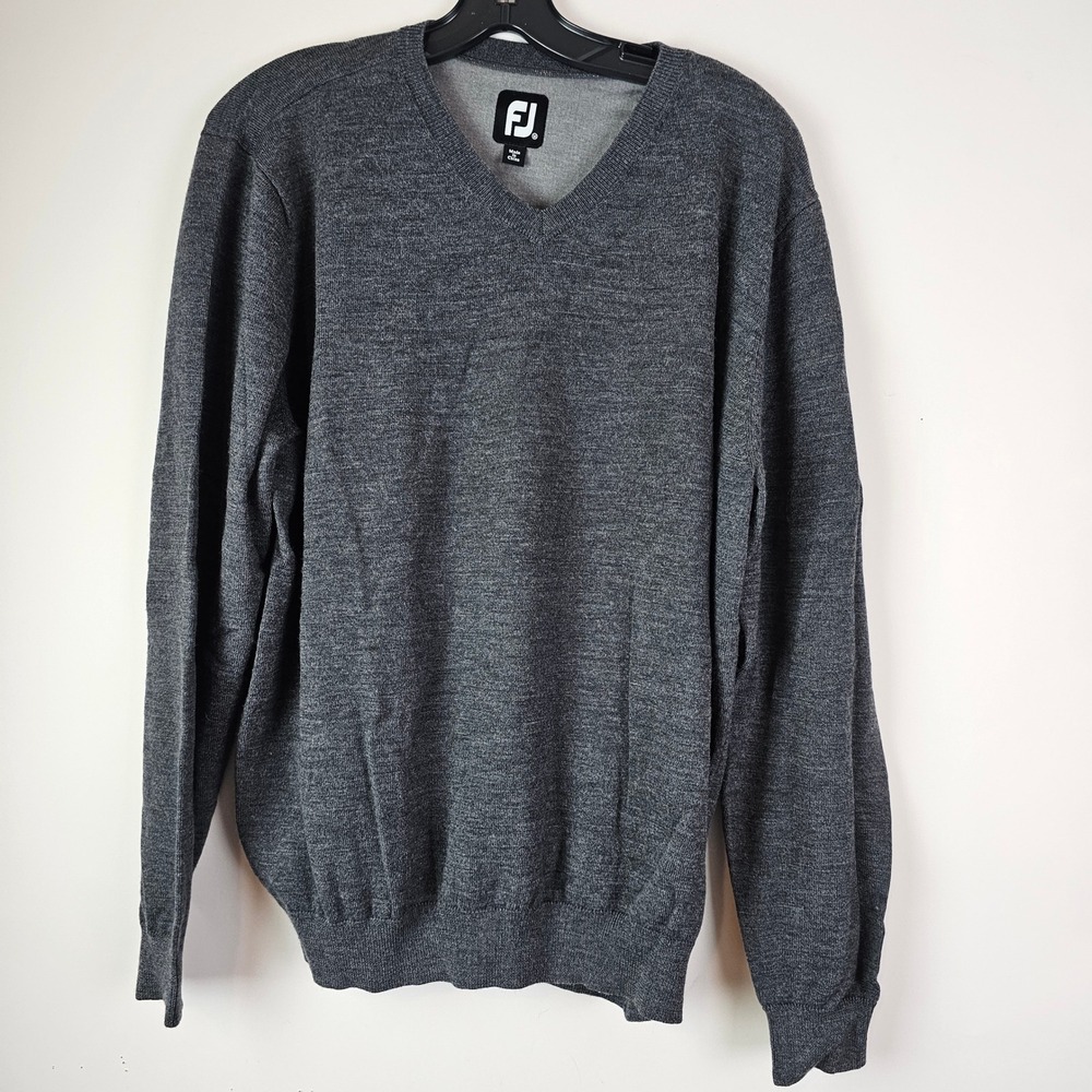 FootJoy Mens V-Neck M Sweater Charcoal Gray Heather Colleton River Golf Club SC